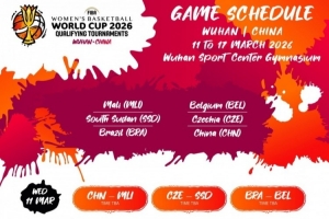 中國女籃世預賽賽程：明年3月11日首戰馬里 3月12日對陣比利時
