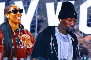 看看我的女友！阿德巴約觀戰WNBA 一屁股坐在準岳父母中間