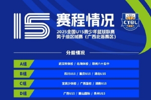 全國U15青少年籃球聯賽男子組10月9日在四個賽區同時開賽